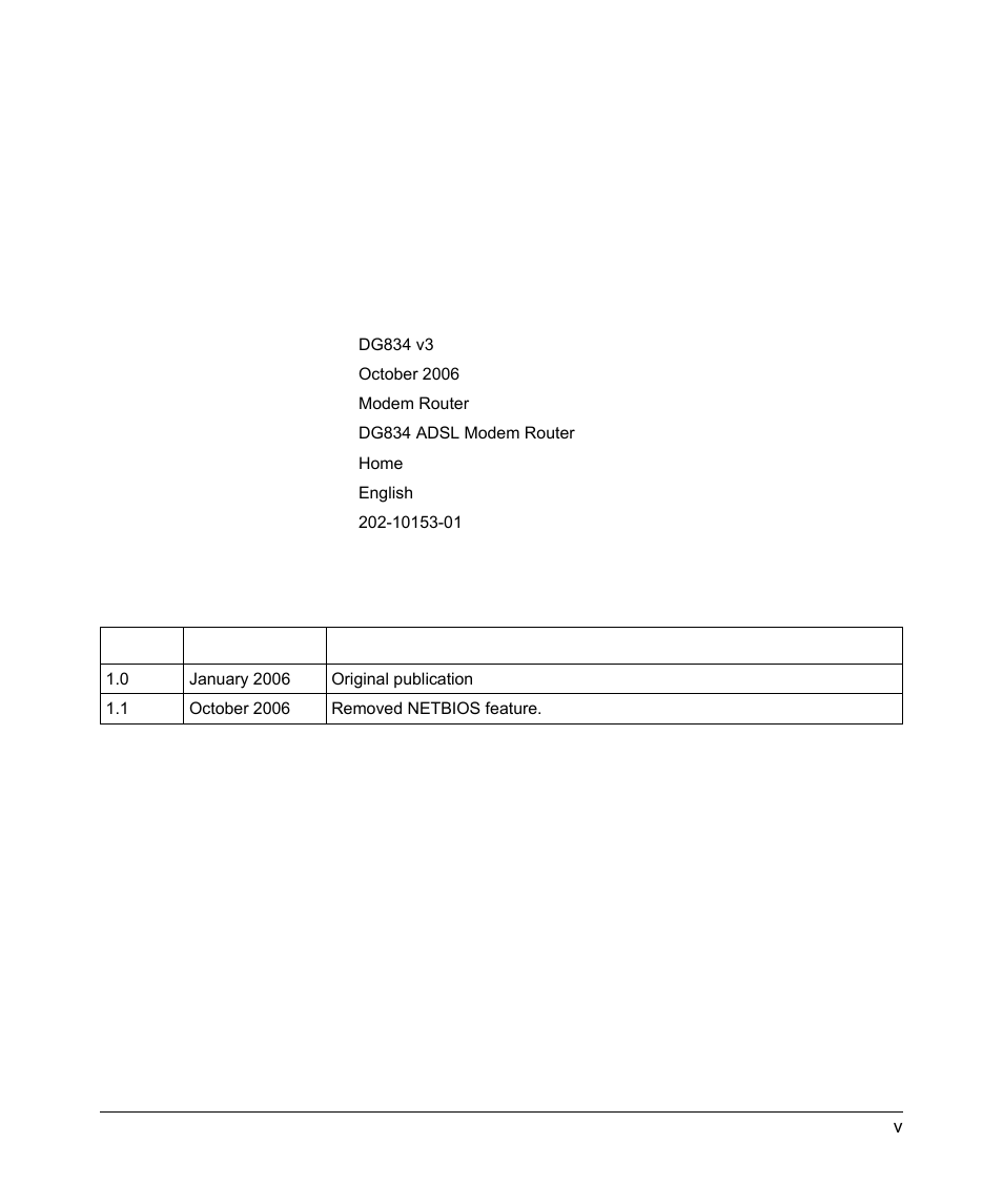 Wproduct and publication details change history | NETGEAR ADSL Modem Router DG834 v3 User Manual | Page 5 / 168