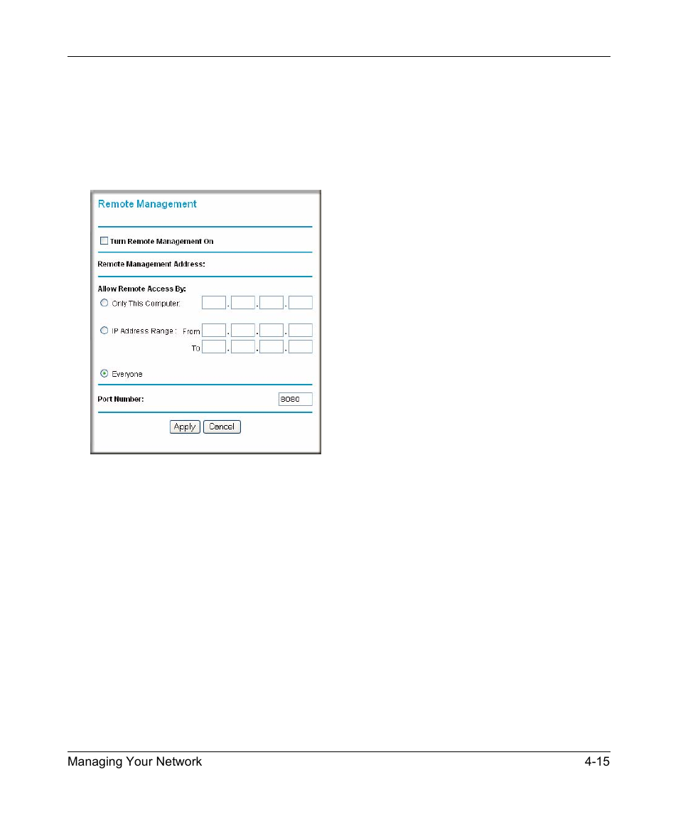 Configuring remote management, Configuring remote management -15 | NETGEAR ADSL Modem Router DG834 v3 User Manual | Page 59 / 168