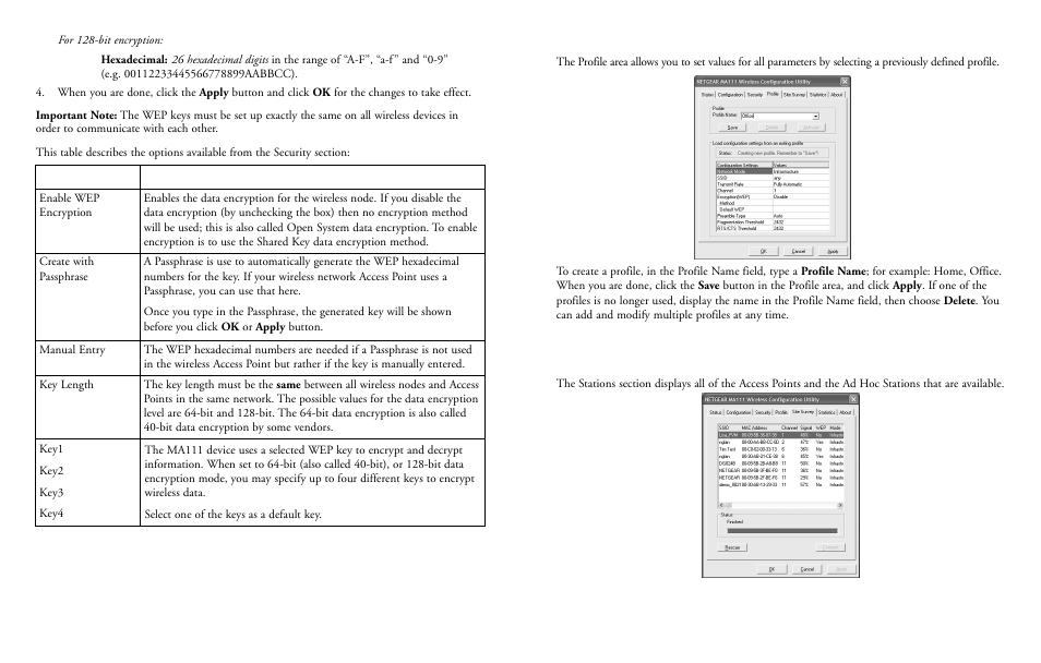 Security description | NETGEAR 2.4 GHz MA111 User Manual | Page 9 / 15