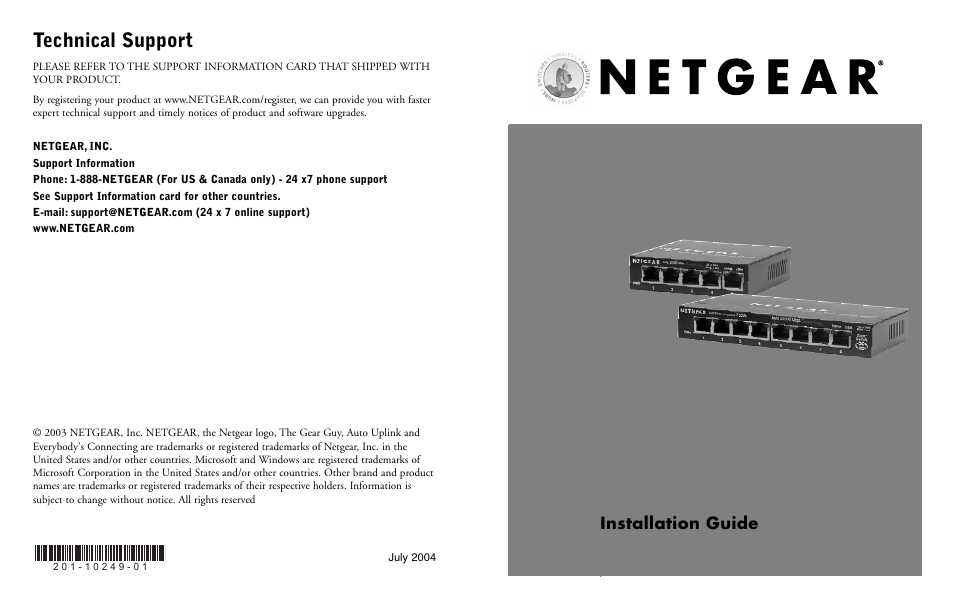 NETGEAR FS108 V2 User Manual | 4 pages