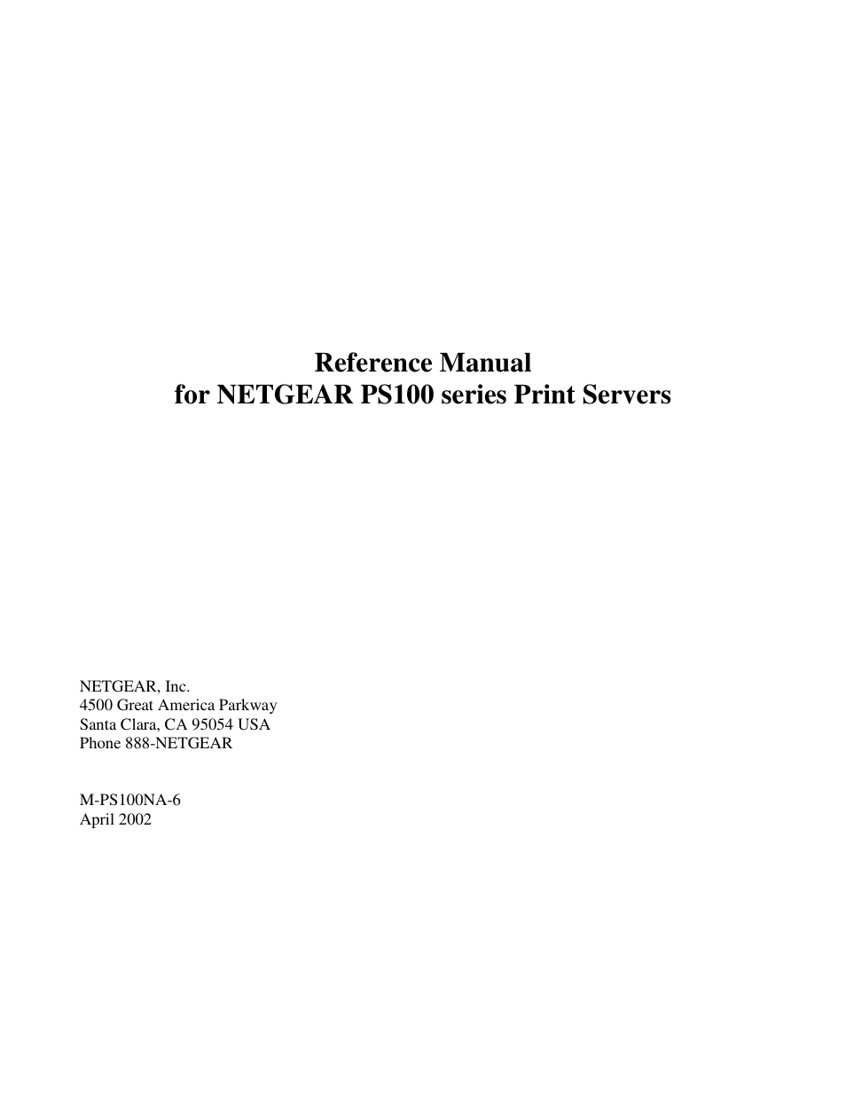 NETGEAR PS100 User Manual | 142 pages