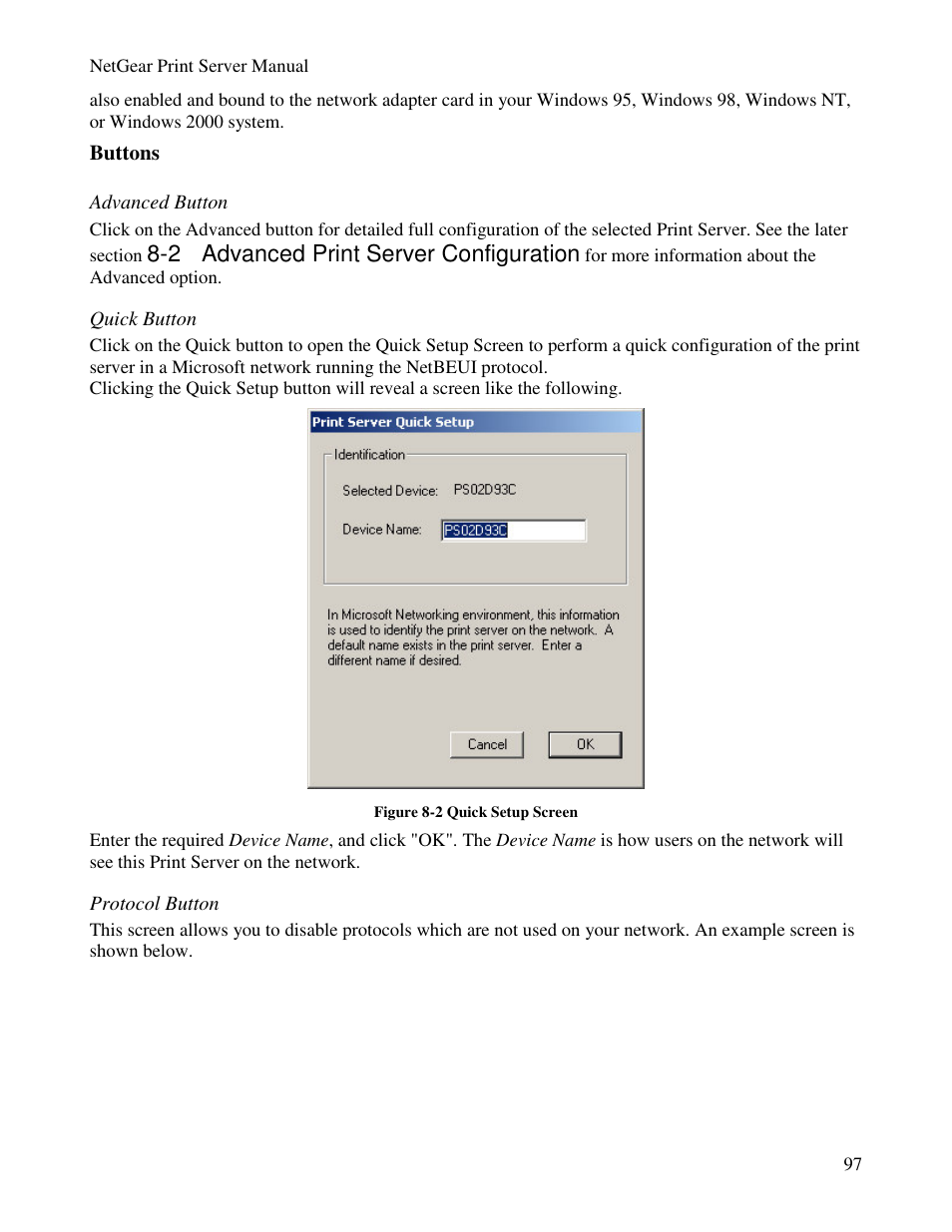 2 advanced print server configuration | NETGEAR PS100 User Manual | Page 106 / 142