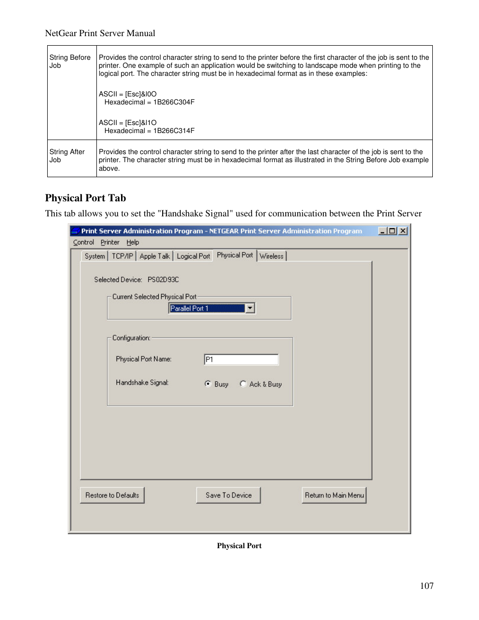 Physical port tab | NETGEAR PS100 User Manual | Page 116 / 142