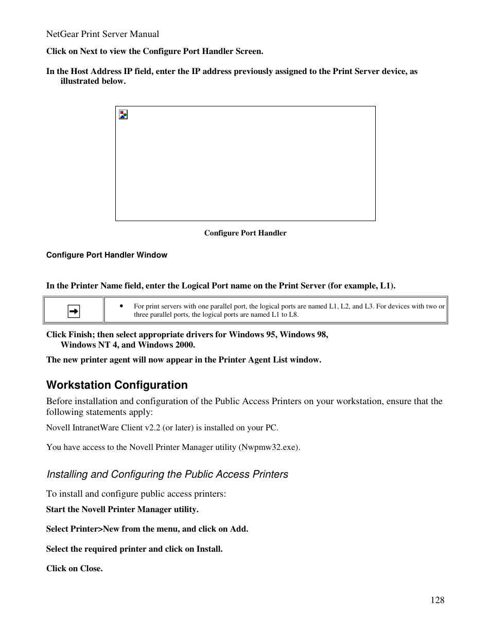 Workstation configuration | NETGEAR PS100 User Manual | Page 137 / 142