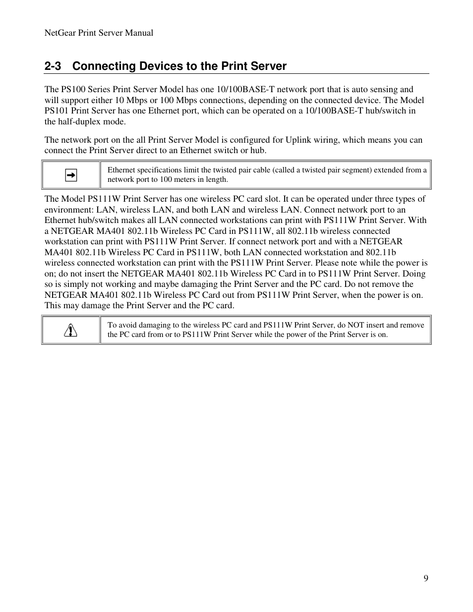 3 connecting devices to the print server | NETGEAR PS100 User Manual | Page 18 / 142
