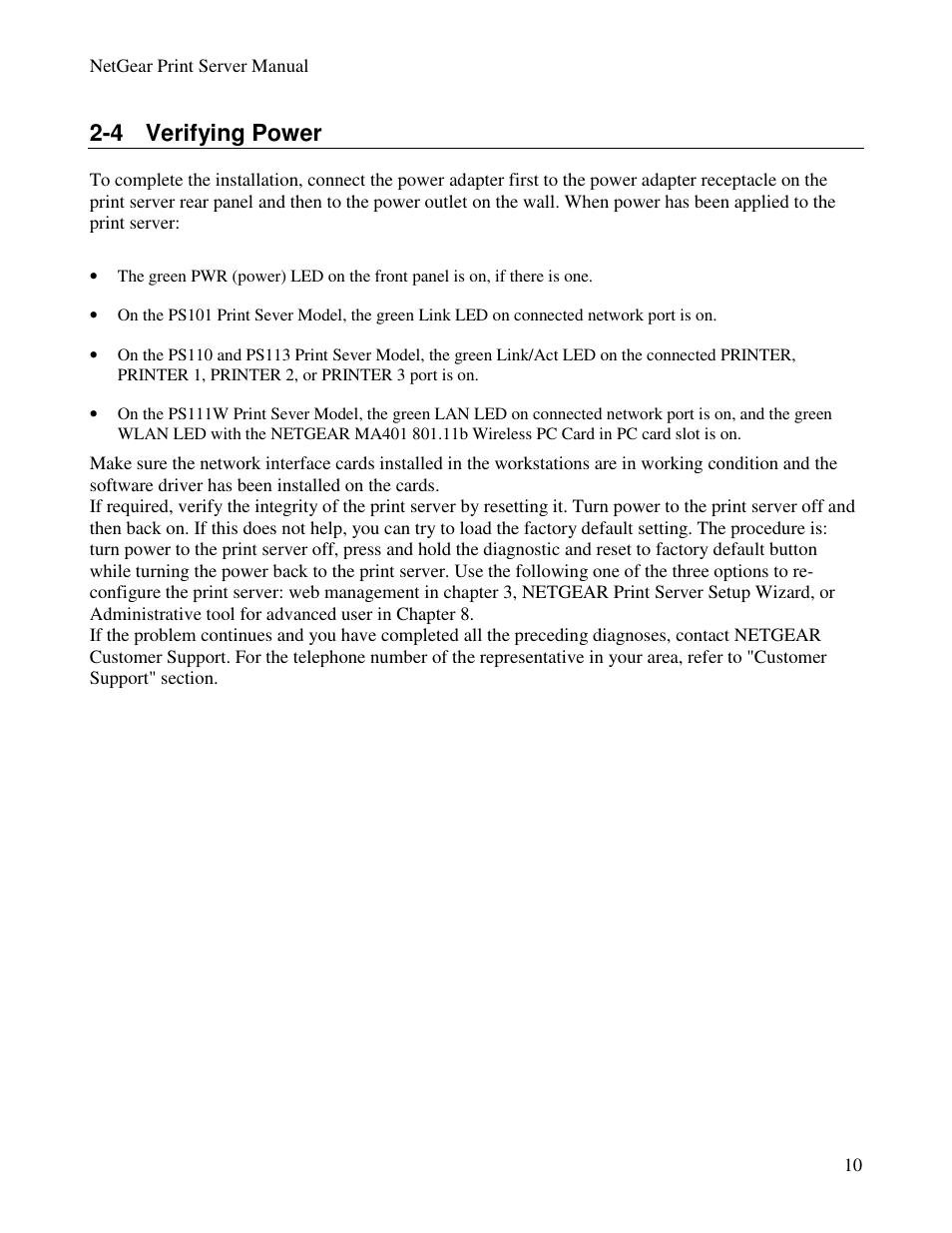 4 verifying power | NETGEAR PS100 User Manual | Page 19 / 142