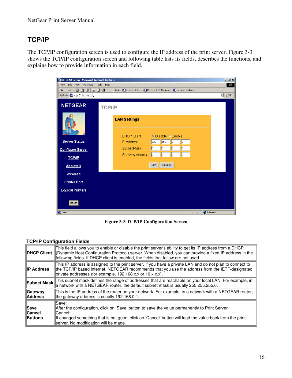 Tcp/ip | NETGEAR PS100 User Manual | Page 25 / 142