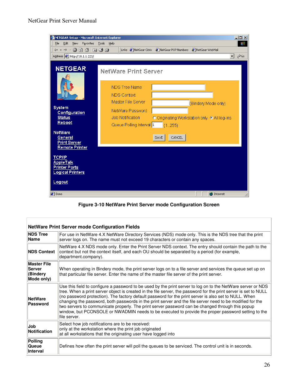 Netgear print server manual 26 | NETGEAR PS100 User Manual | Page 35 / 142