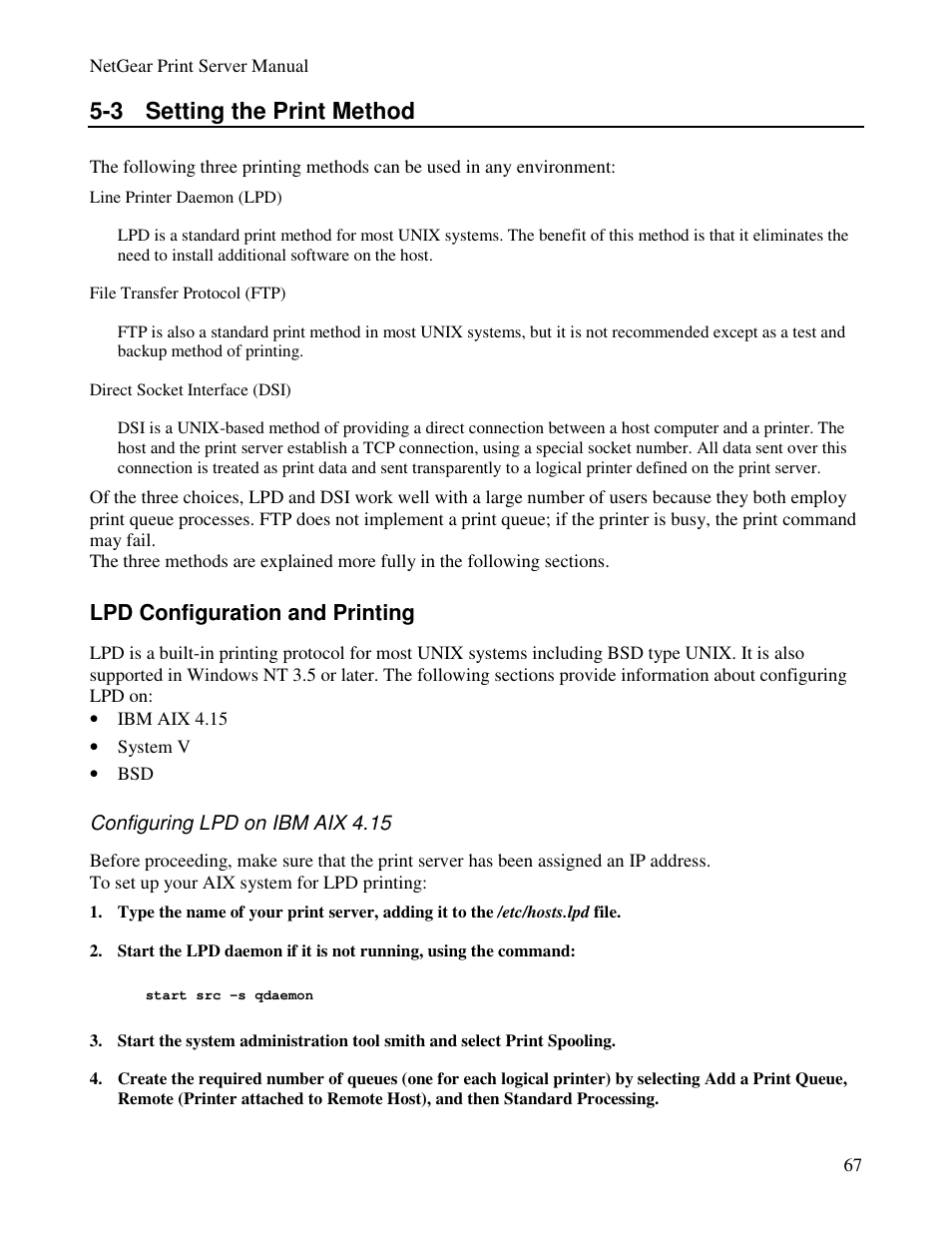 3 setting the print method | NETGEAR PS100 User Manual | Page 76 / 142