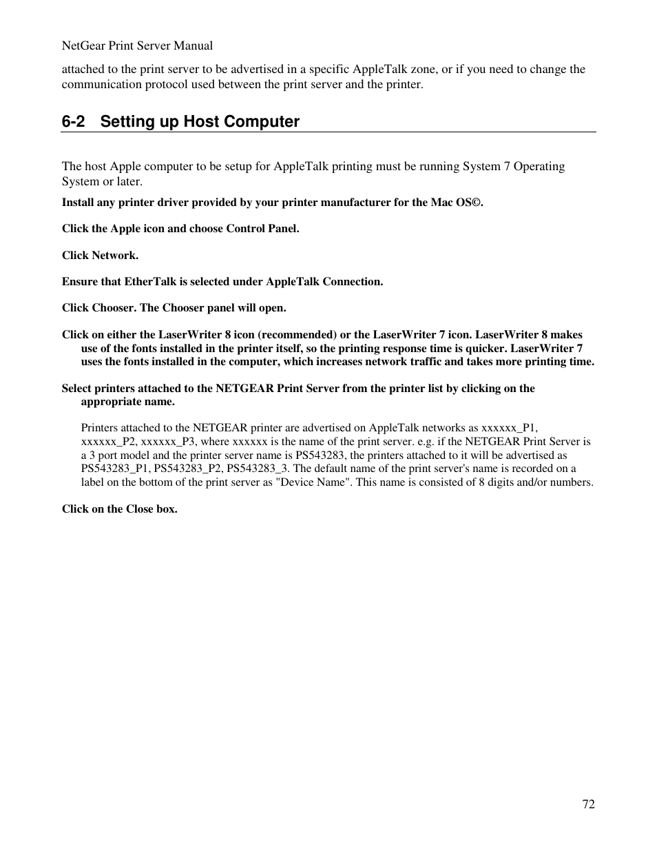 2 setting up host computer | NETGEAR PS100 User Manual | Page 81 / 142