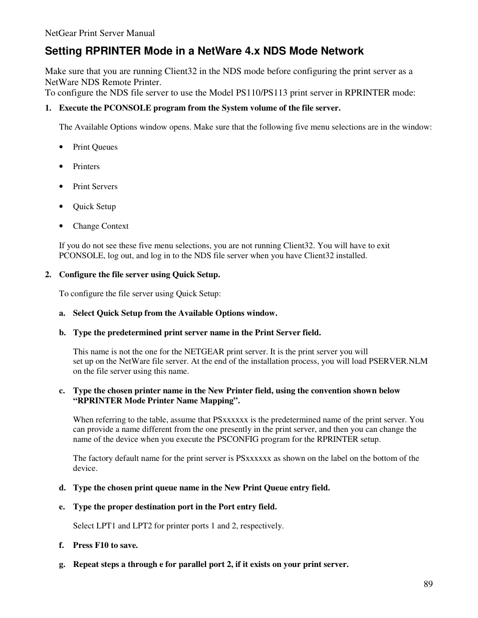 NETGEAR PS100 User Manual | Page 98 / 142