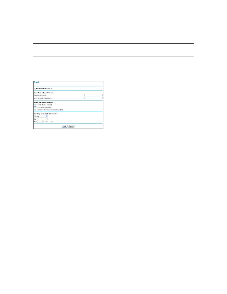 Enabling security event e-mail notification, Enabling security event e-mail notification -13 | NETGEAR ADSL Firewall Router DG834 User Manual | Page 73 / 236