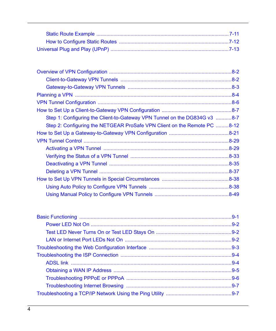 NETGEAR ADSL MODEM WIRELESS DG834G User Manual | Page 10 / 204