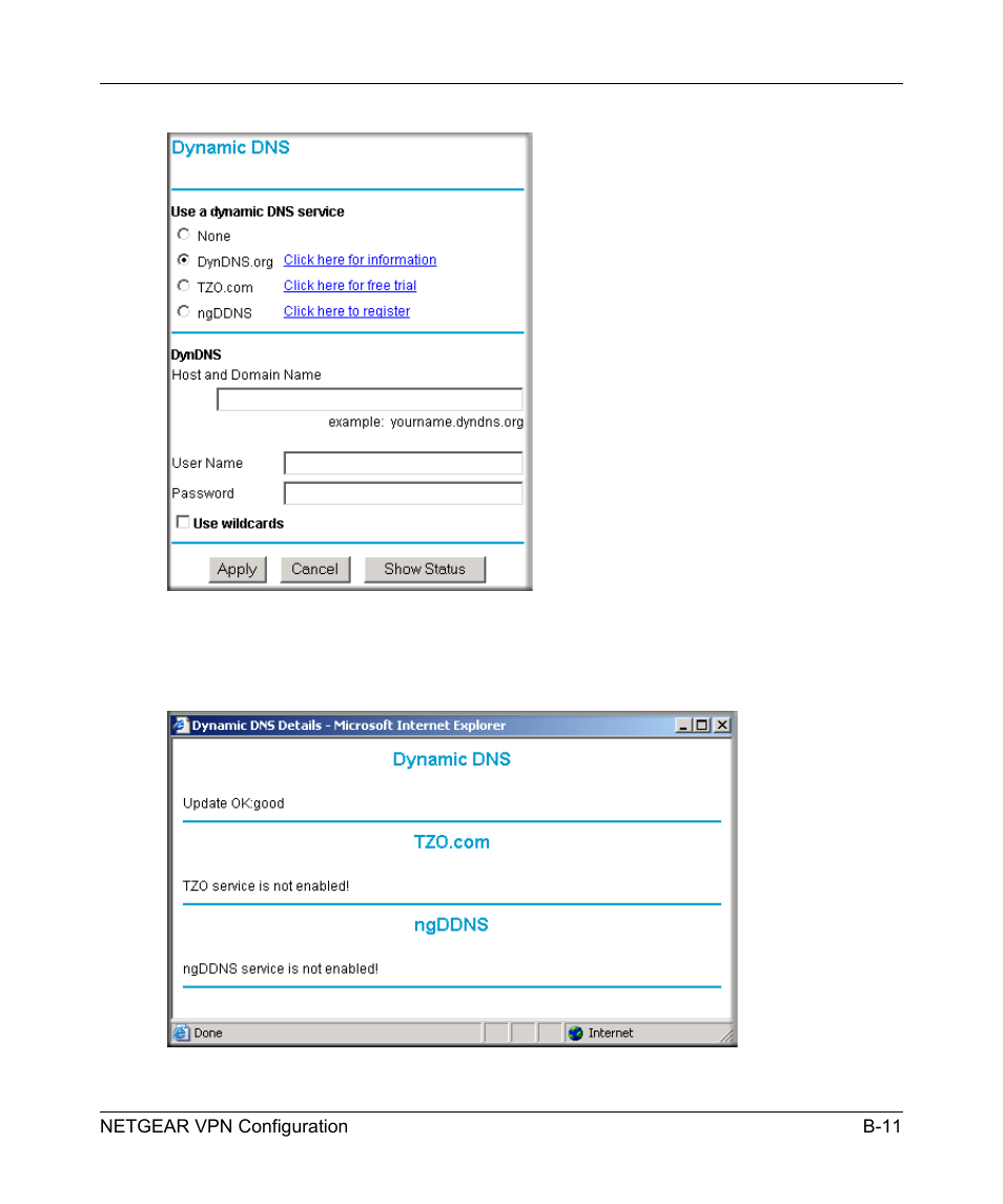 And hostname settings (see, Figure b-9 | NETGEAR ADSL MODEM WIRELESS DG834G User Manual | Page 181 / 204