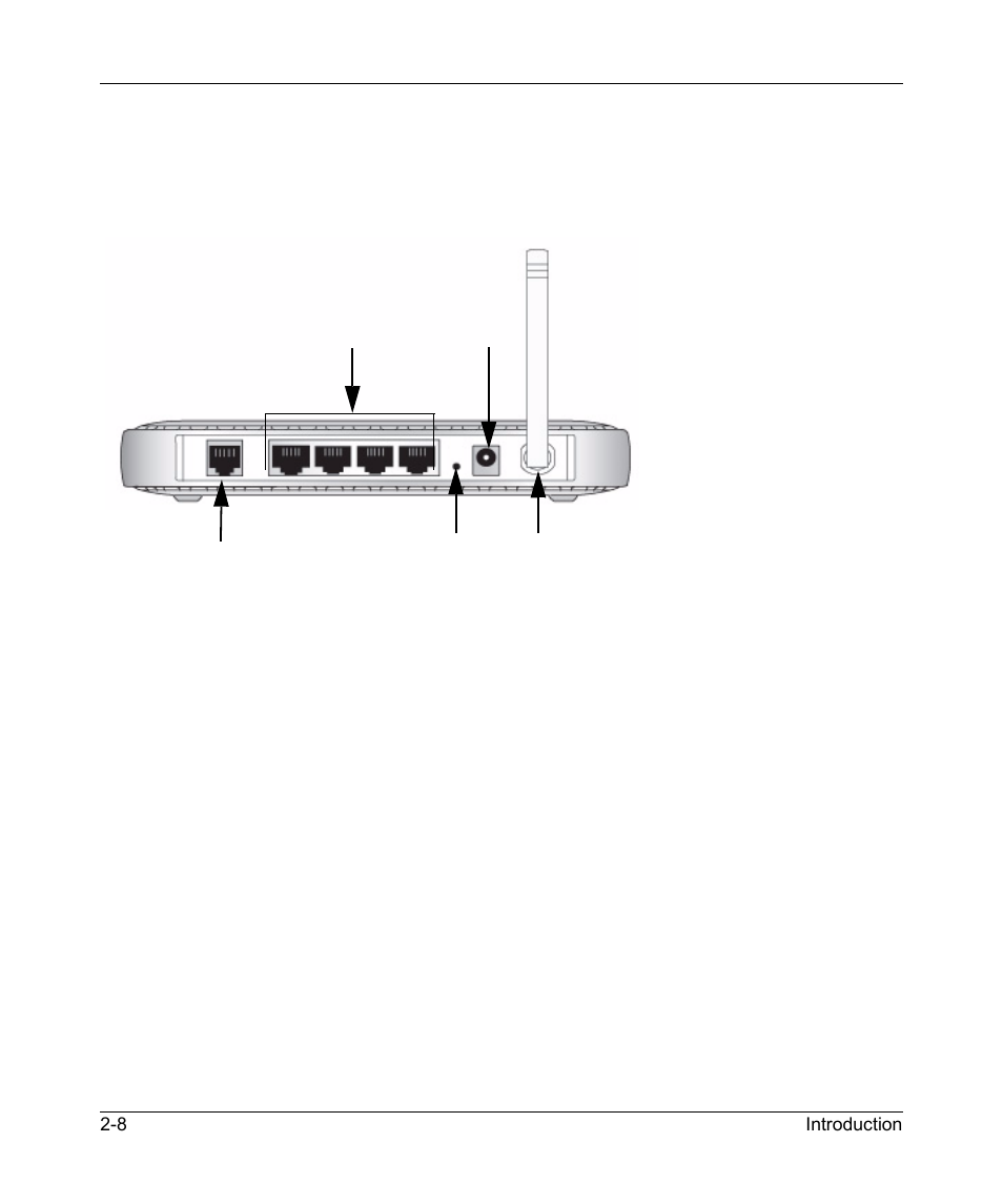 The router’s rear panel, The router’s rear panel -8 | NETGEAR ADSL MODEM WIRELESS DG834G User Manual | Page 24 / 204