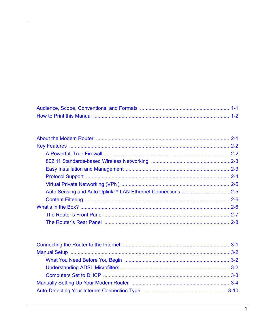 NETGEAR ADSL MODEM WIRELESS DG834G User Manual | Page 7 / 204