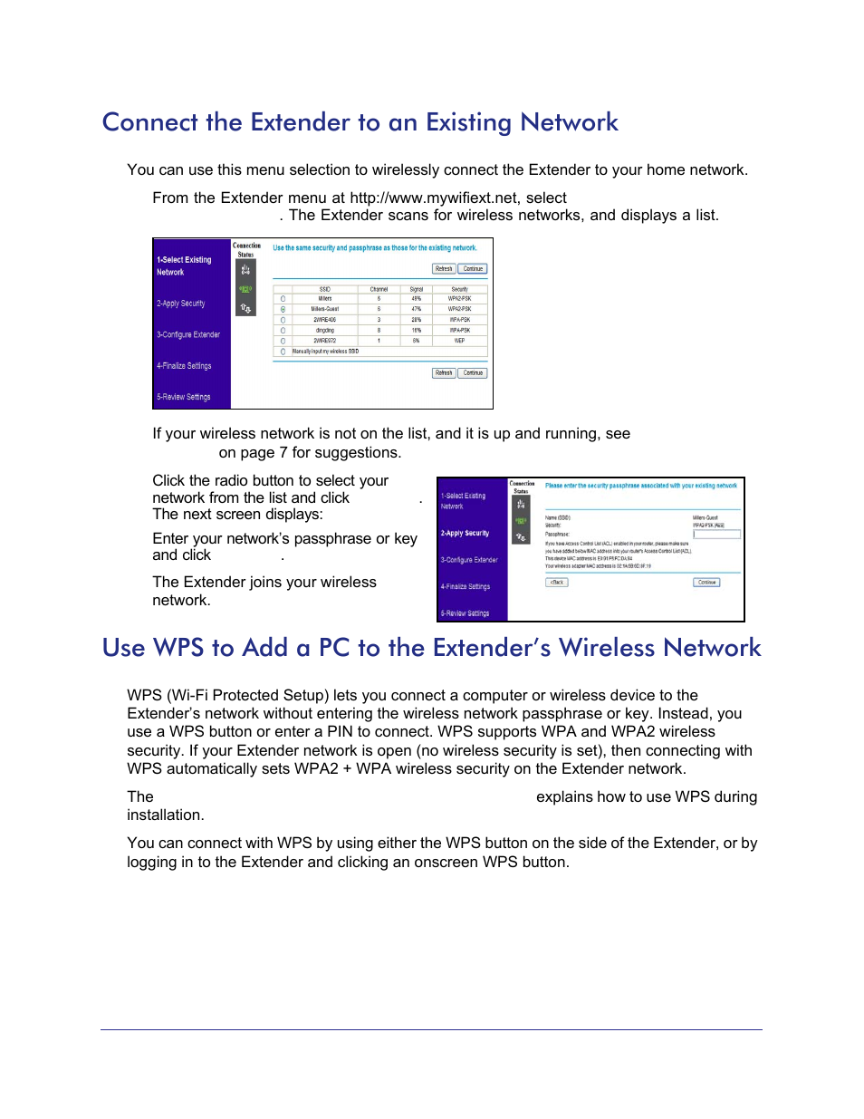 Connect the extender to an existing network | NETGEAR Universal WiFi Range Extender WN3000RP User Manual | Page 14 / 32