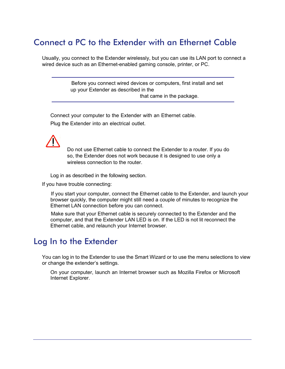 Log in to the extender | NETGEAR Universal WiFi Range Extender WN3000RP User Manual | Page 8 / 32