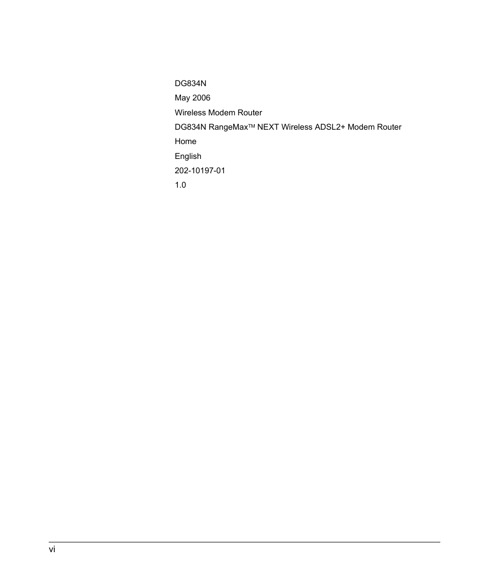 Product and publication details | NETGEAR DG834N User Manual | Page 6 / 6