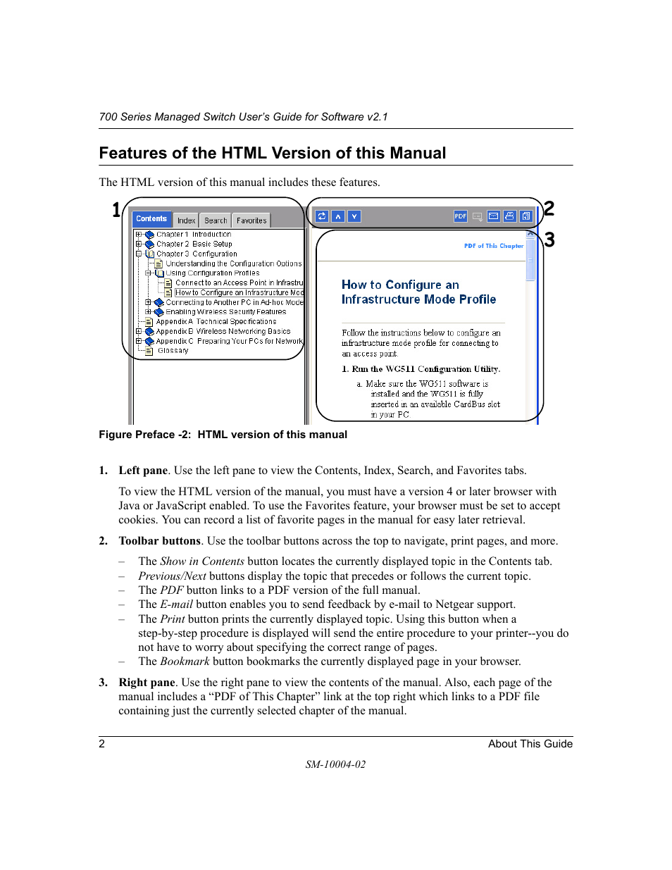 Features of the html version of this manual, Features of the html version of this manual -2 | NETGEAR 700 Series Managed Switch for Software v2.1 User Manual | Page 12 / 152