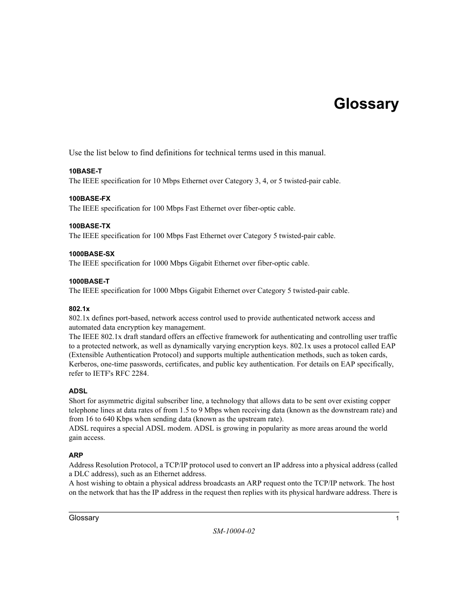 Glossary | NETGEAR 700 Series Managed Switch for Software v2.1 User Manual | Page 139 / 152