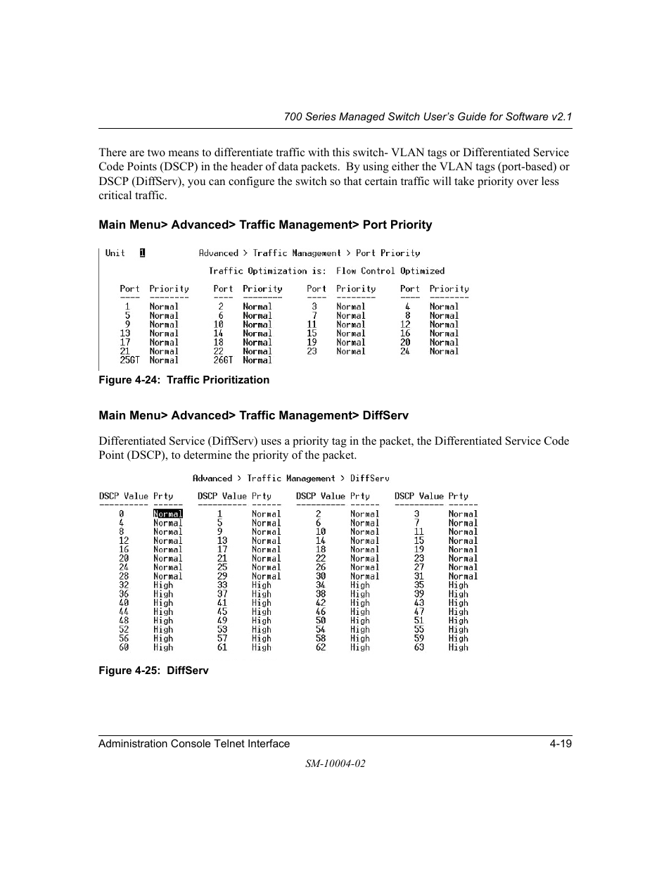 Main menu> advanced> traffic management> diffserv | NETGEAR 700 Series Managed Switch for Software v2.1 User Manual | Page 39 / 152