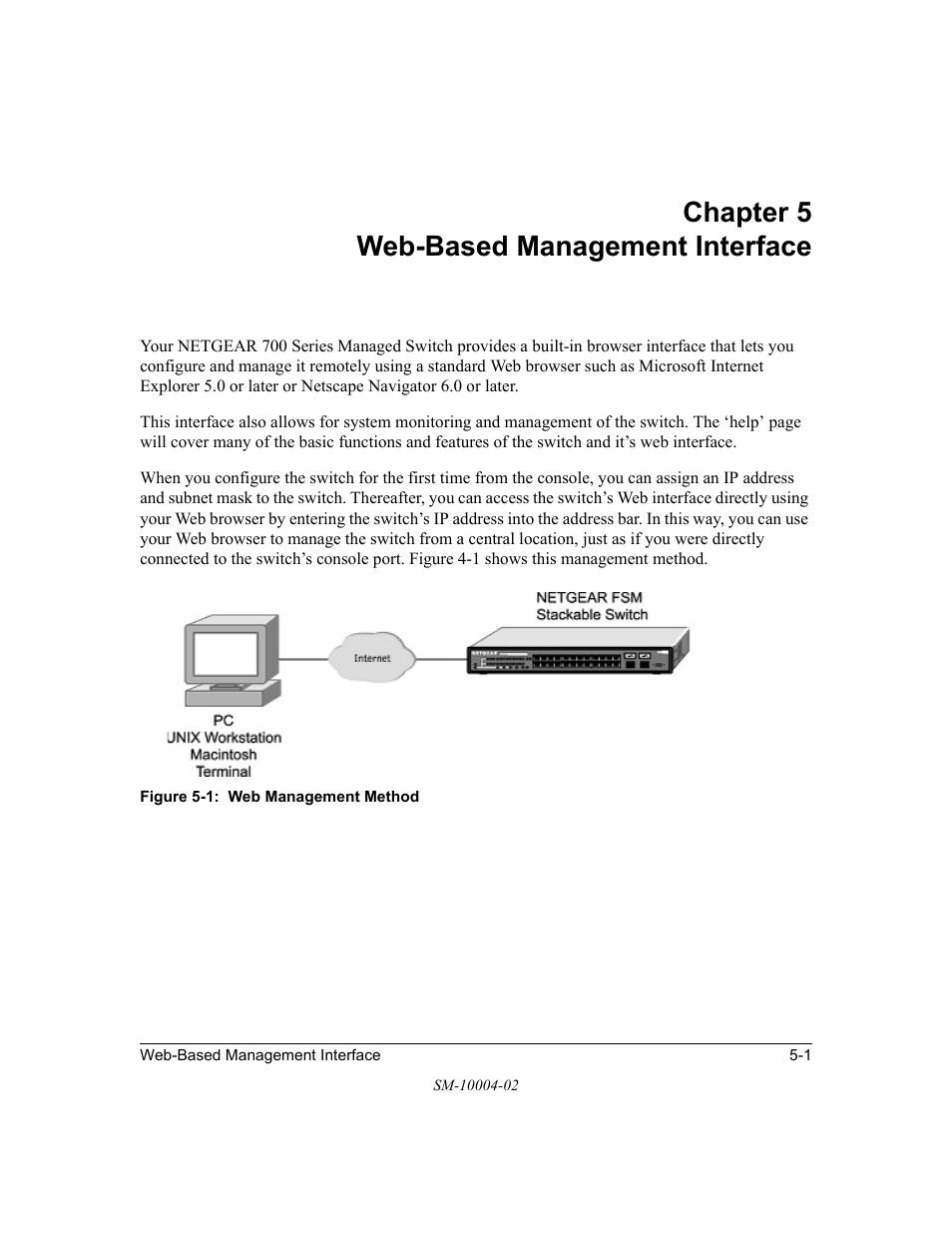 Chapter 5 web-based management interface, Chapter 5, Web-based management interface | NETGEAR 700 Series Managed Switch for Software v2.1 User Manual | Page 51 / 152