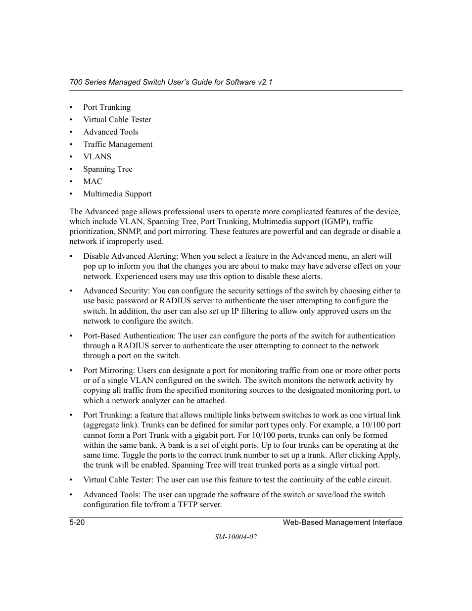 NETGEAR 700 Series Managed Switch for Software v2.1 User Manual | Page 70 / 152