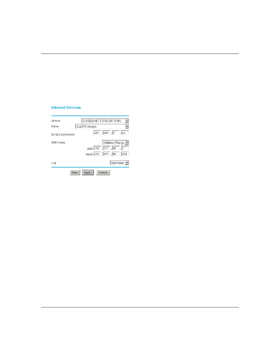 Considerations for inbound rules -9 | NETGEAR DG824M User Manual | Page 59 / 154