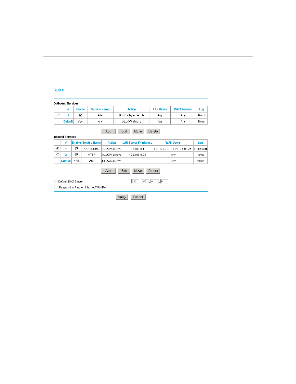 Order of precedence for rules, Order of precedence for rules -12 | NETGEAR DG824M User Manual | Page 62 / 154