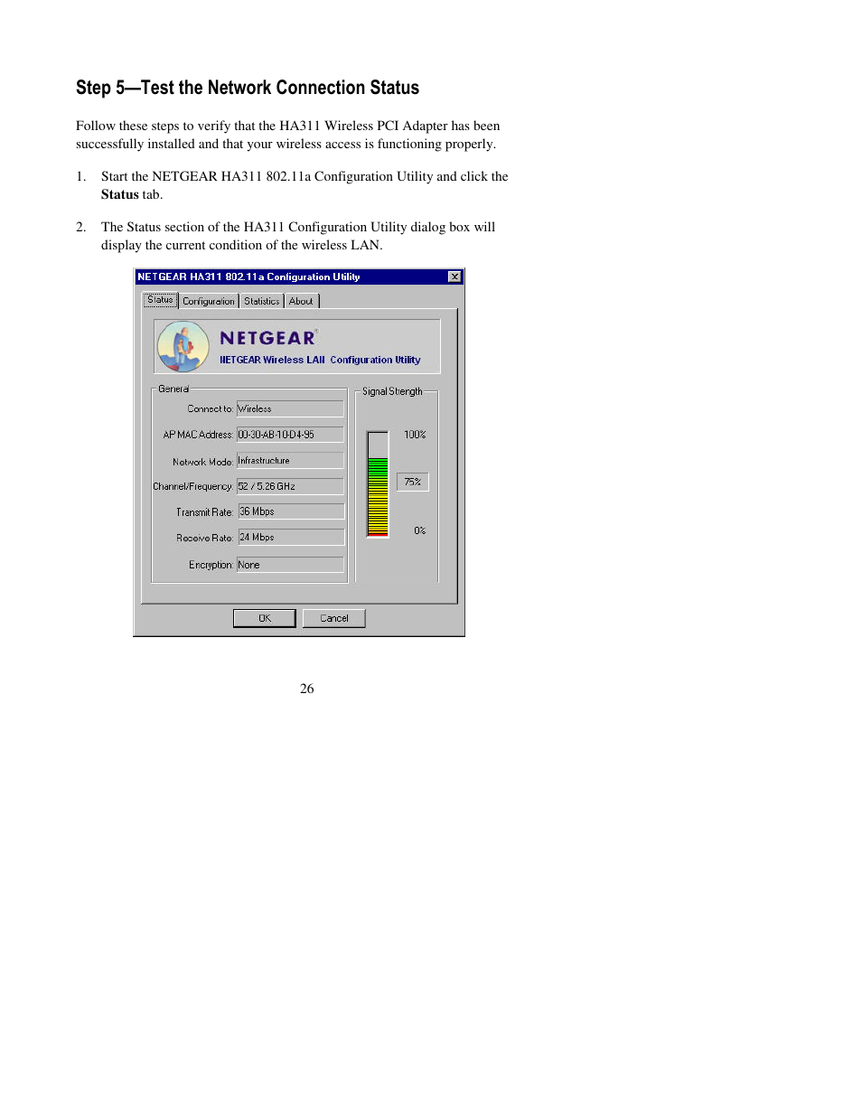 Step 5—test the network connection status | NETGEAR HA311 User Manual | Page 26 / 45