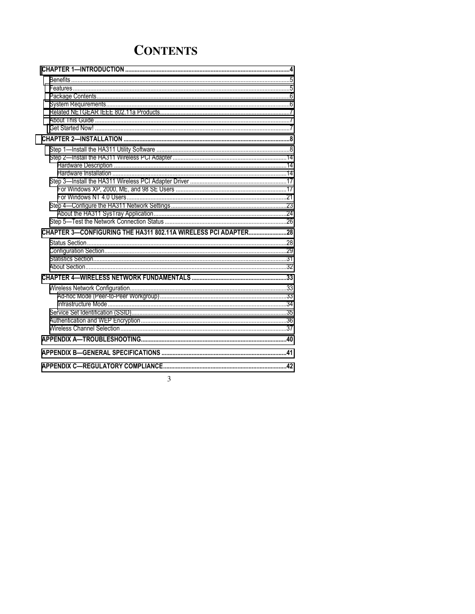 Ontents | NETGEAR HA311 User Manual | Page 3 / 45