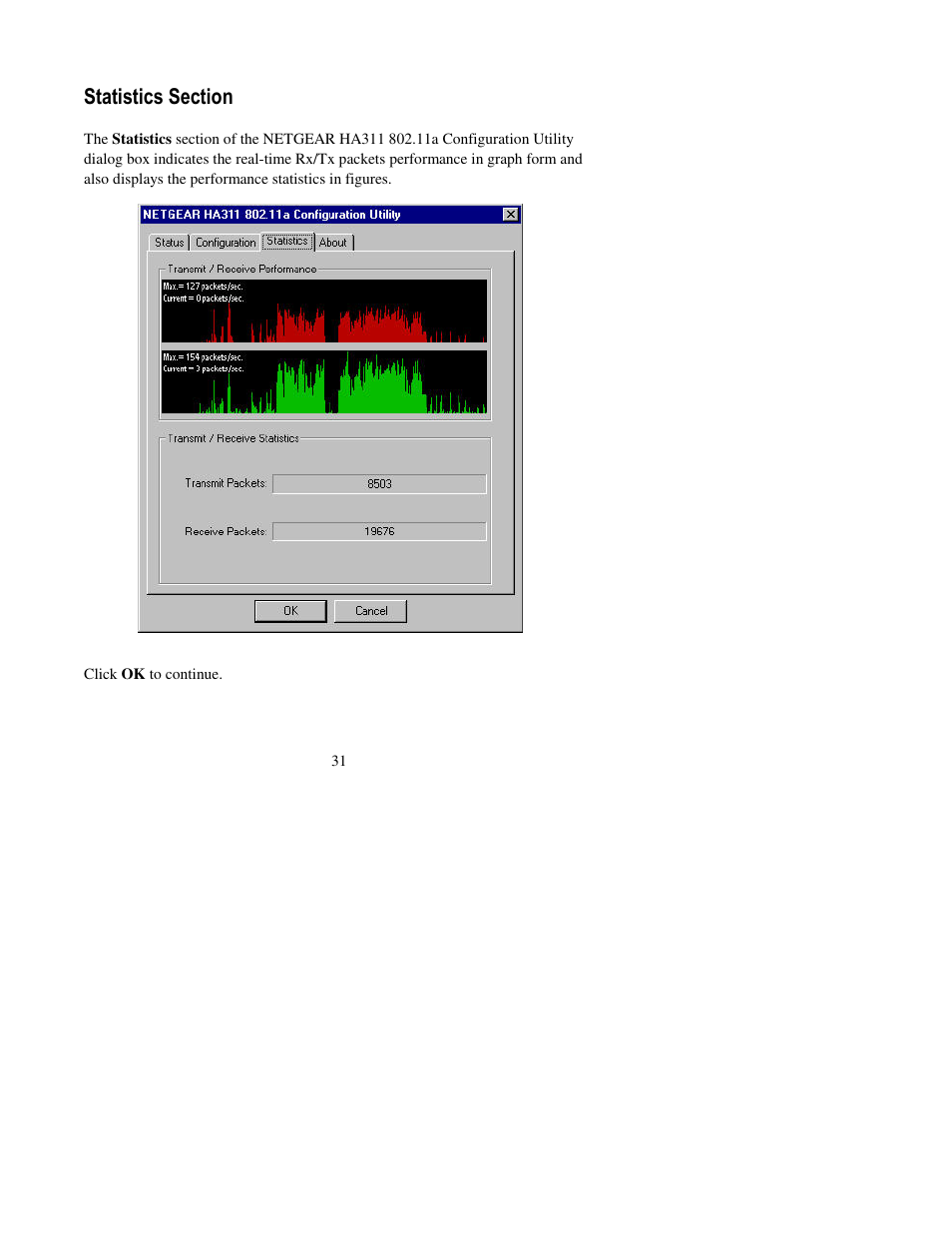 Statistics section | NETGEAR HA311 User Manual | Page 31 / 45