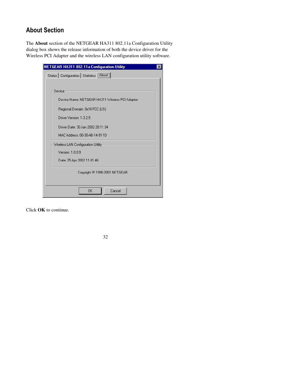 About section | NETGEAR HA311 User Manual | Page 32 / 45