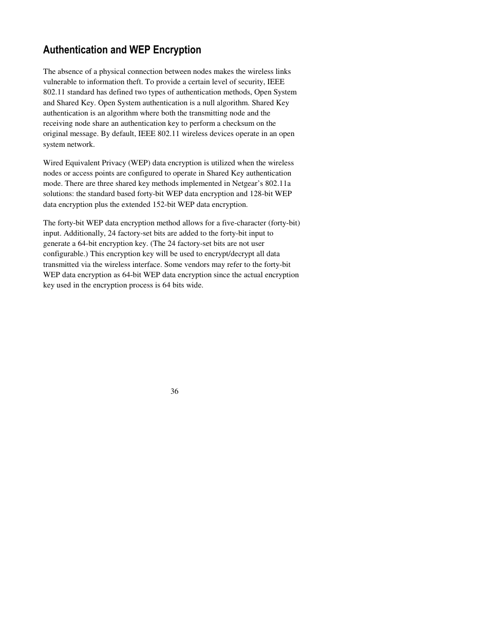 Authentication and wep encryption | NETGEAR HA311 User Manual | Page 36 / 45