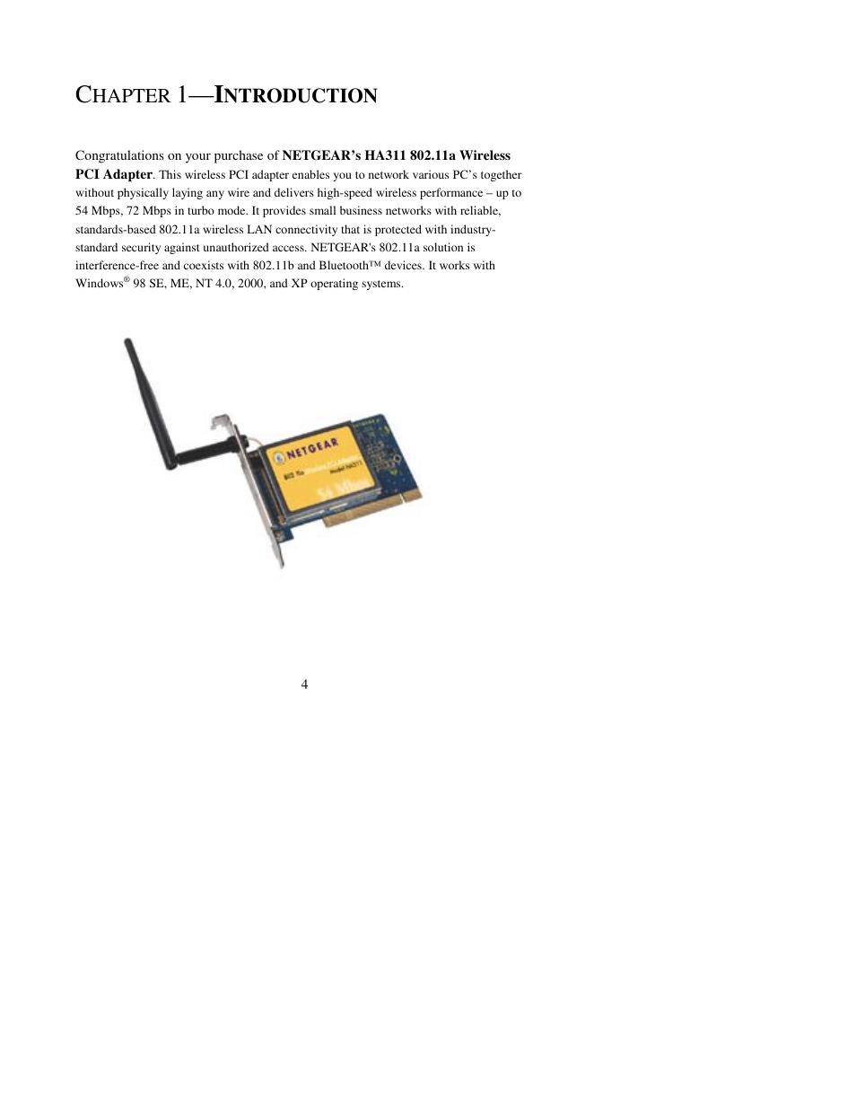 Chapter 1—introduction, 1— i, Hapter | Ntroduction | NETGEAR HA311 User Manual | Page 4 / 45