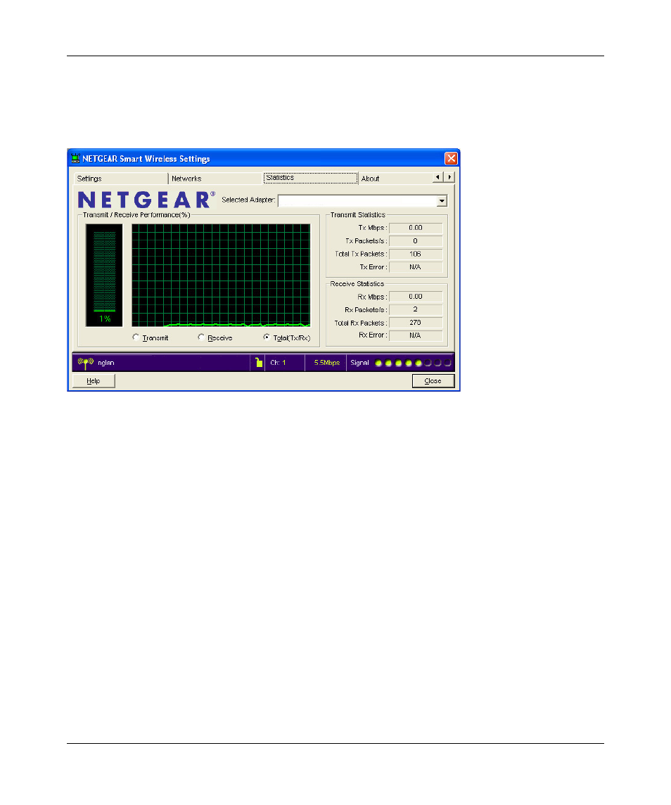 Statistics page | NETGEAR RANGEMAX WPN511 User Manual | Page 43 / 75