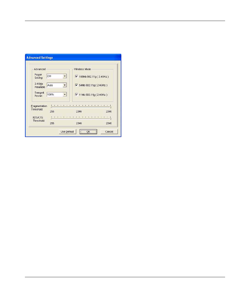 Advanced settings page | NETGEAR RANGEMAX WPN511 User Manual | Page 44 / 75