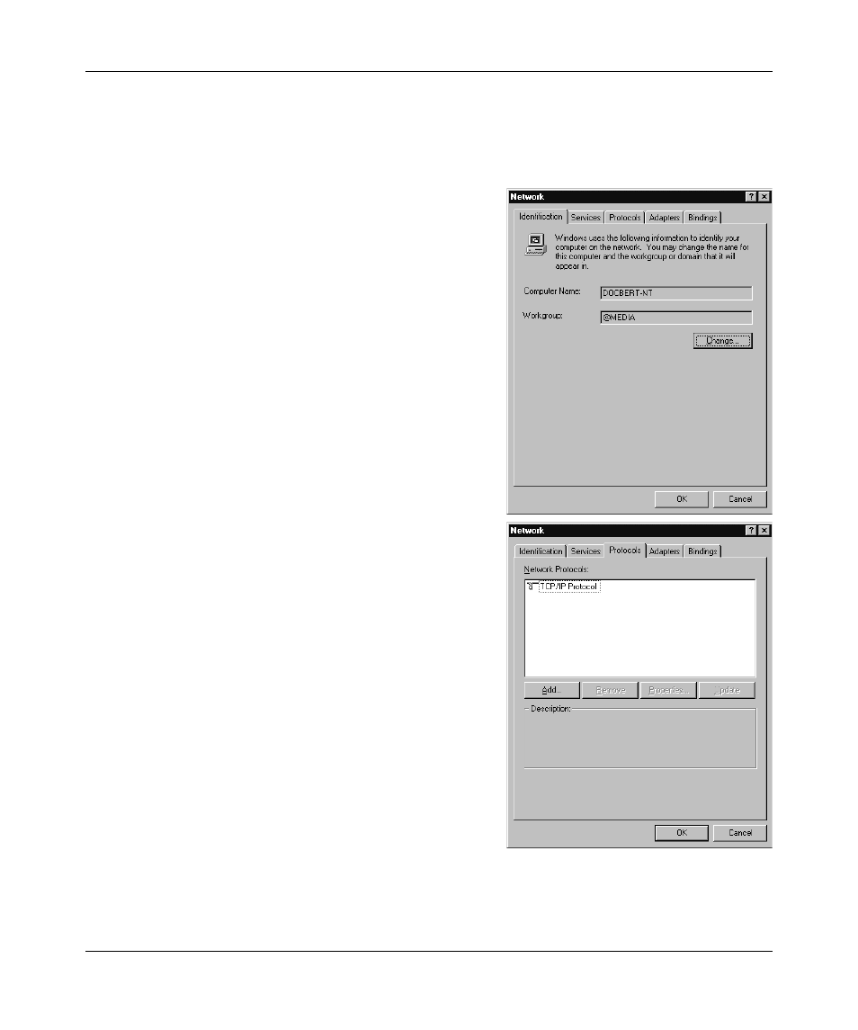 Dhcp configuration of tcp/ip in windows nt4 | NETGEAR RANGEMAX WPN511 User Manual | Page 65 / 75