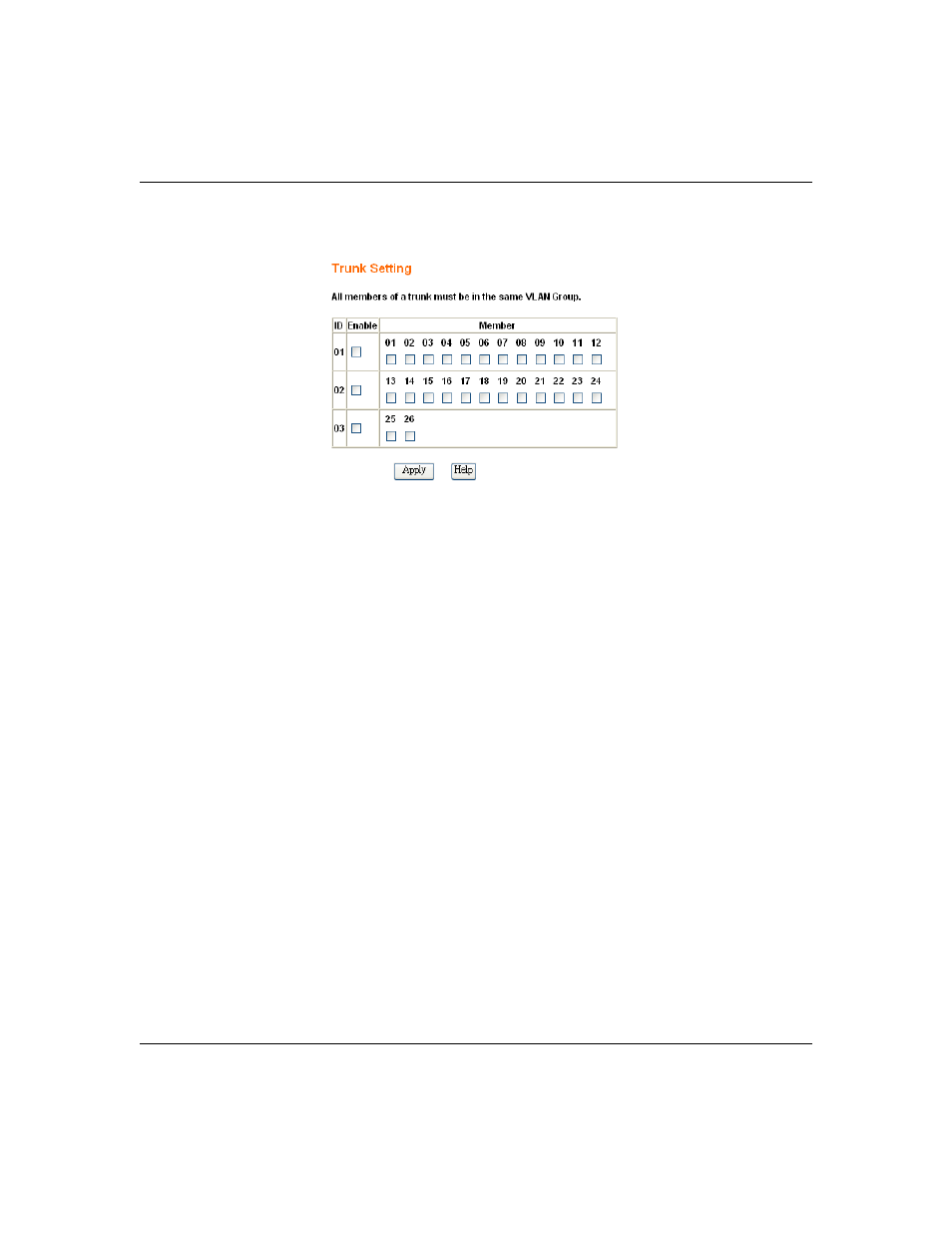 Switch> trunking page | NETGEAR FS526T User Manual | Page 24 / 50