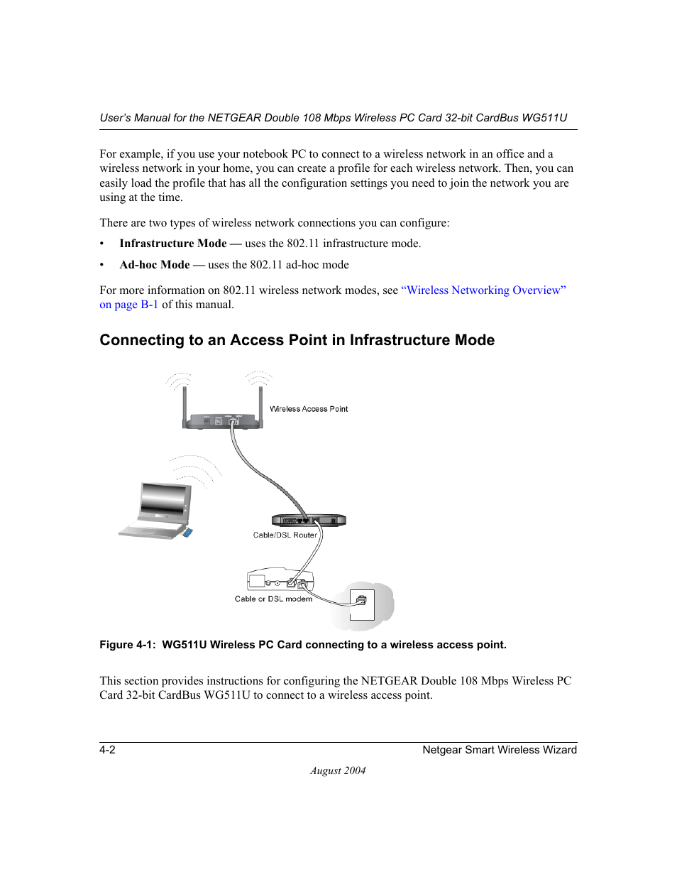 Connecting | NETGEAR Double 108 Mbps Wireless PC Card WG511U User Manual | Page 36 / 95