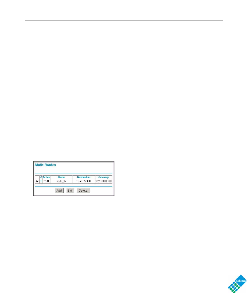 Configuring static routes | NETGEAR DG834GUV5 User Manual | Page 80 / 120