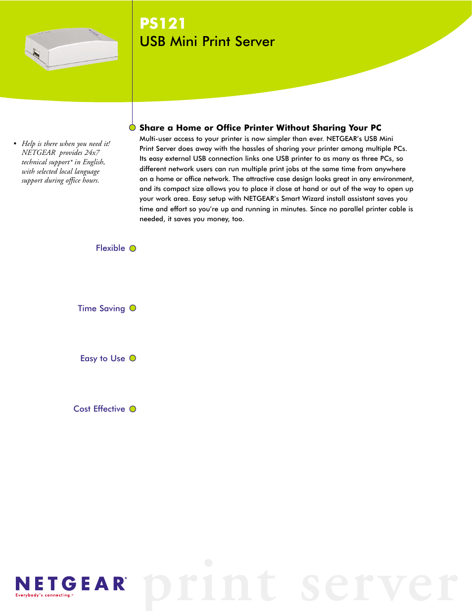 NETGEAR PS121 User Manual | 2 pages