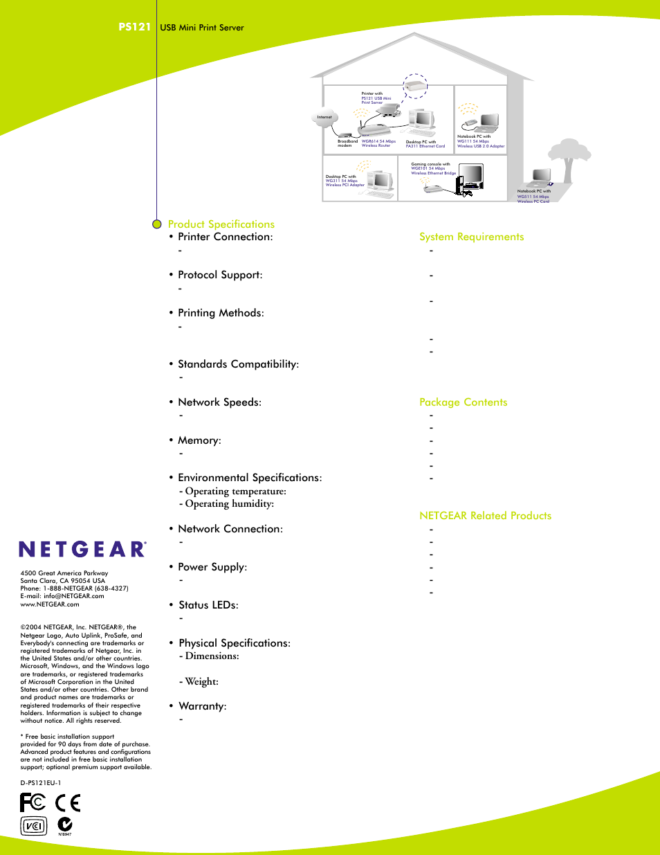 NETGEAR PS121 User Manual | Page 2 / 2