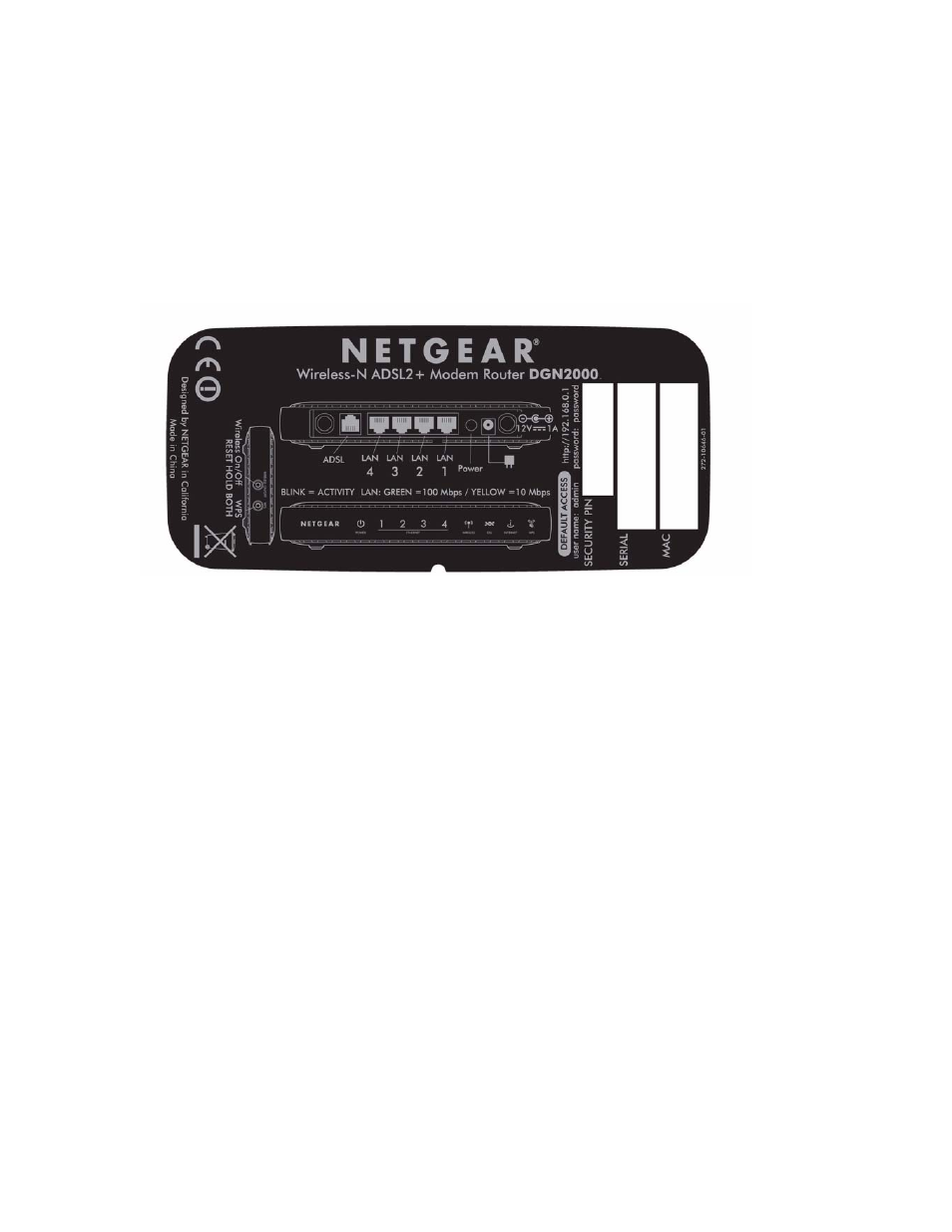 Router label, Positioning your wireless router, Ction on | NETGEAR DGN2000 User Manual | Page 10 / 50