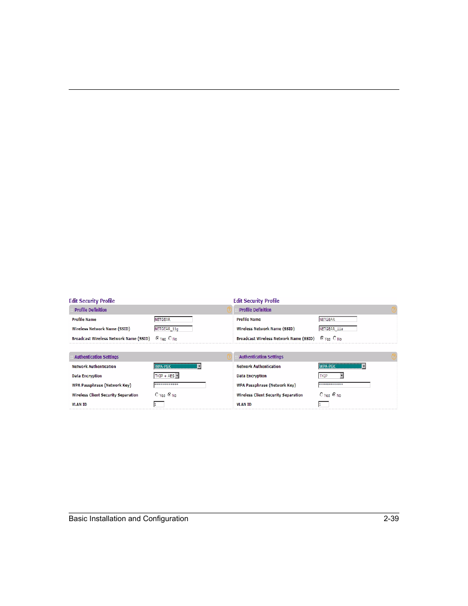 Configuring wpa-psk, Configuring wpa-psk -39 | NETGEAR ProSafe WNDAP330 User Manual | Page 65 / 142