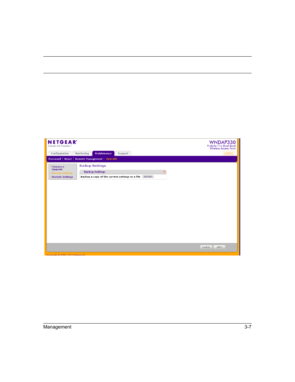 Configuration file management, Configuration file management -7 | NETGEAR ProSafe WNDAP330 User Manual | Page 77 / 142