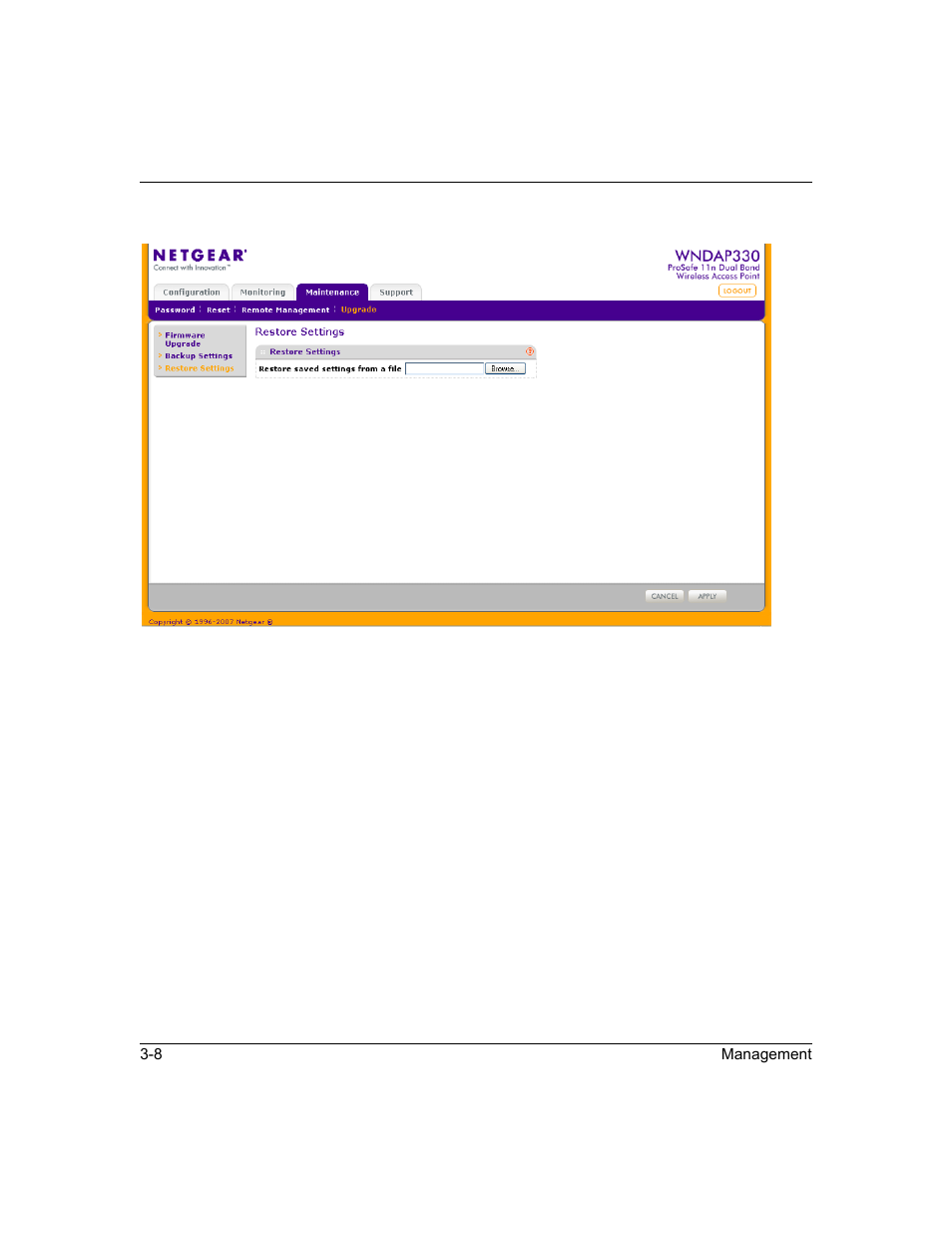 Saving the configuration, Saving the configuration -8 | NETGEAR ProSafe WNDAP330 User Manual | Page 78 / 142