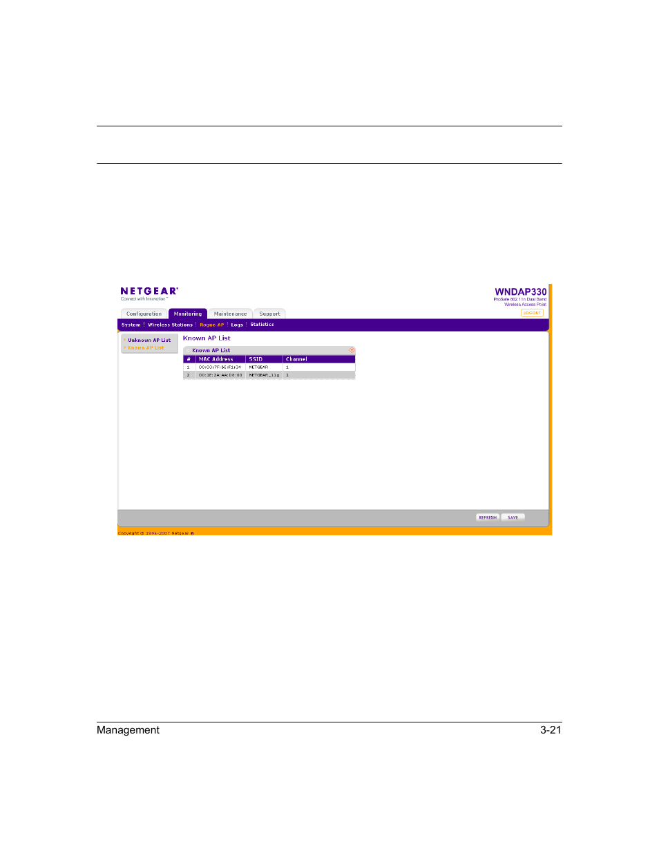 Viewing rogue ap statistics, Viewing rogue ap statistics -21 | NETGEAR ProSafe WNDAP330 User Manual | Page 91 / 142