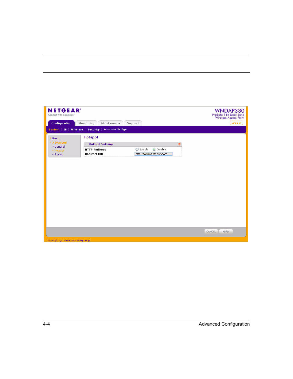 Hotspot settings, Hotspot settings -4 | NETGEAR ProSafe WNDAP330 User Manual | Page 96 / 142